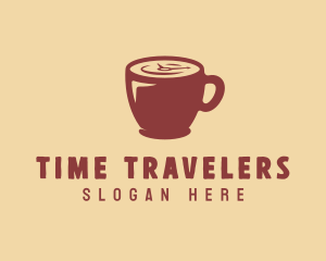 Coffee Time Cup Clock  logo design