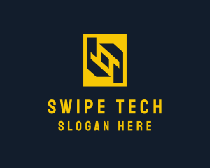 Tech Geometric Symbol logo design