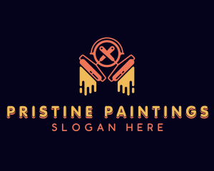 Painting Renovation Paint Roller logo design