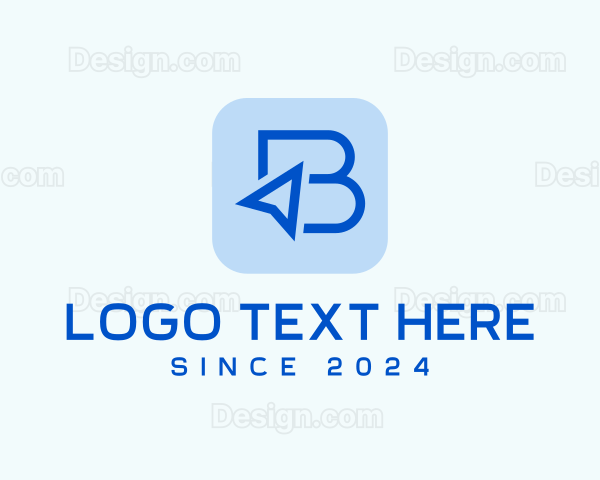 Blue Cursor Letter B Logo