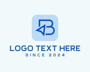 Blue Cursor Letter B logo