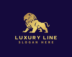 Luxury Wild Lion logo design