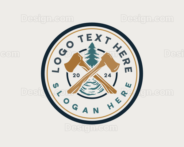 Forestry Logging Axe Logo