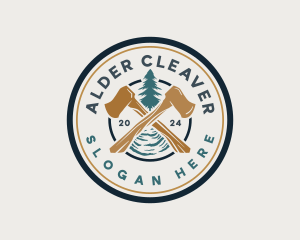 Forestry Logging Axe logo design