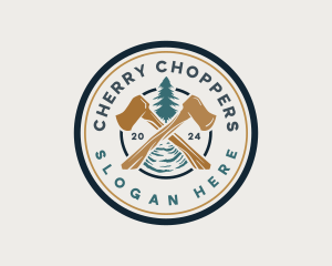 Forestry Logging Axe logo design