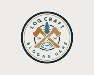 Forestry Logging Axe logo design