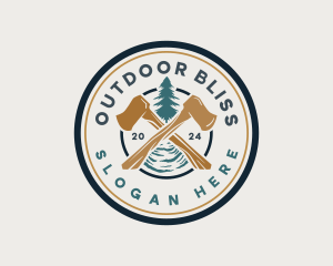 Forestry Logging Axe logo design