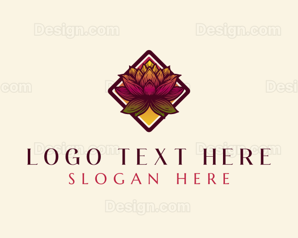 Botanical Lotus Flower Logo