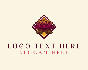 Botanical Lotus Flower logo