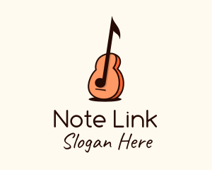 Music Note Guitar logo design