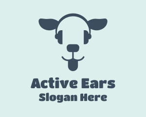 Blue Headset Dog logo design