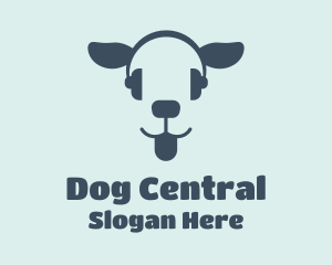 Blue Headset Dog logo design