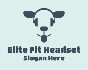 Blue Headset Dog logo design