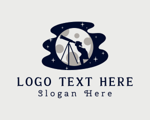 Moon Telescope Girl logo