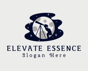 Moon Telescope Girl logo