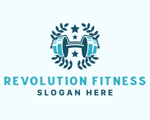 Dumbbell Gym Fitness logo design