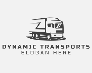 Gray Transportation Truck logo design