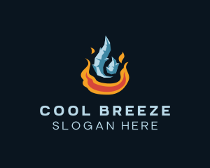 Heating Cooling HVAC logo design