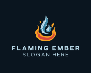 Heating Cooling HVAC logo design