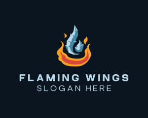 Heating Cooling HVAC logo design