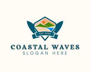 Surfboard Beach Coast logo