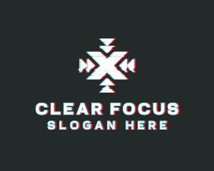 Focus Letter X Glitch logo