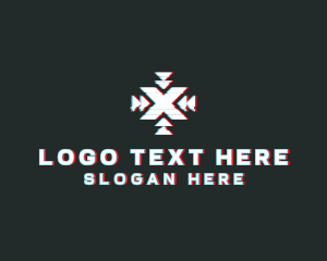 Focus Letter X Glitch logo