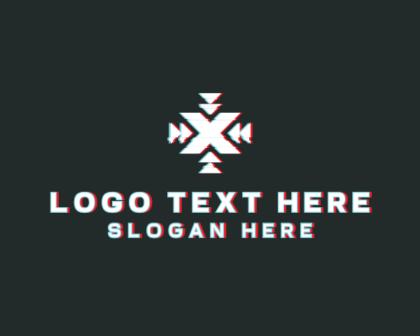 Focus Letter X Glitch logo