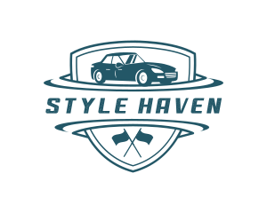 Shield Race Car logo design