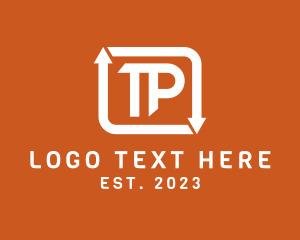 Arrow Loop Monogram Letter TP logo
