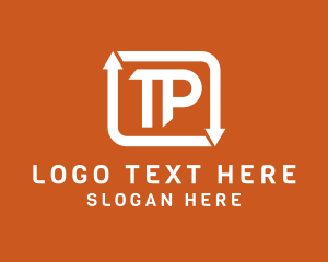 Arrow Loop Monogram Letter TP Logo