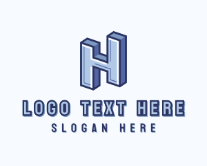 3D Business Letter H Logo