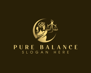 Justice Scale Woman logo design