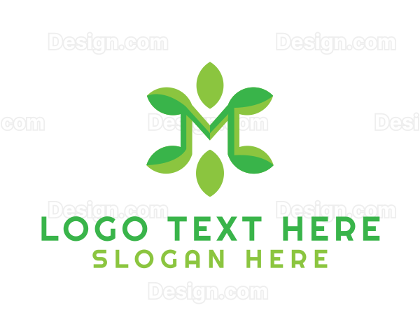 Eco Green Letter M Logo