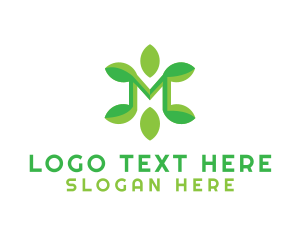 Eco Green Letter M logo