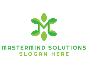 Eco Green Letter M logo design