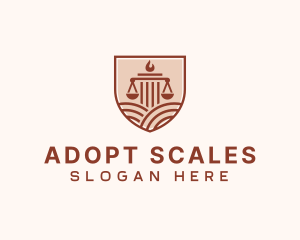 Justice Scales School Shield logo design