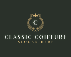 Classic Crown Wreath  logo design