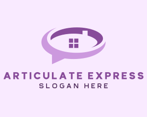 Purple Realty Speech Bubble logo design