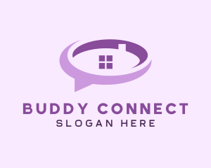 Purple Realty Speech Bubble logo design