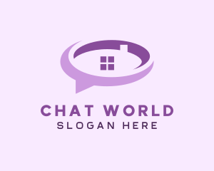 Purple Realty Speech Bubble logo design