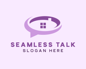 Purple Realty Speech Bubble logo design