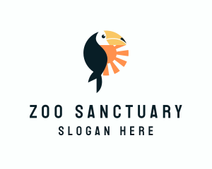 Toucan Bird Sunrise logo design