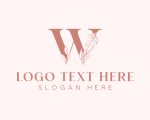 Elegant Leaves Letter W logo