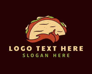 Snack - Retro Taco Snack logo design