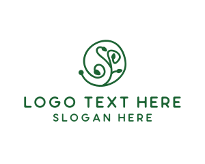 Green Organic Plant logo