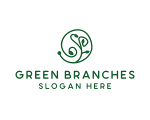 Green Organic Plant logo design