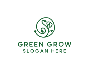 Green Organic Plant logo design