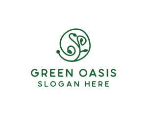 Green Organic Plant logo