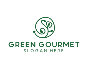 Green Organic Plant logo